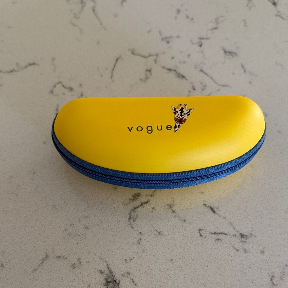 Vogue Kids Glasses Zippered Case in Bright Yellow and Blue with Giraffe NEW